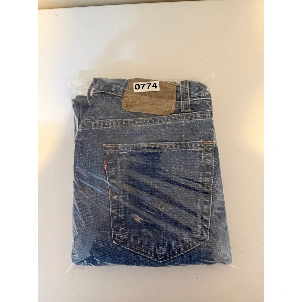 Levi Levi 505 Regular Fit Straight Leg Jeans Mens 34x30 Blue Made in USA